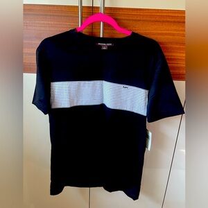 Michael Kors - Medium Black and White Striped Tee Shirt